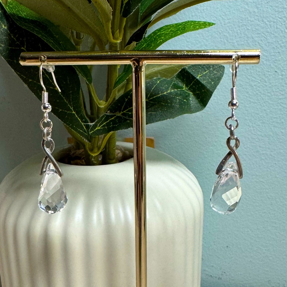 Teardrop Swarovski Crystal Drop Earrings
